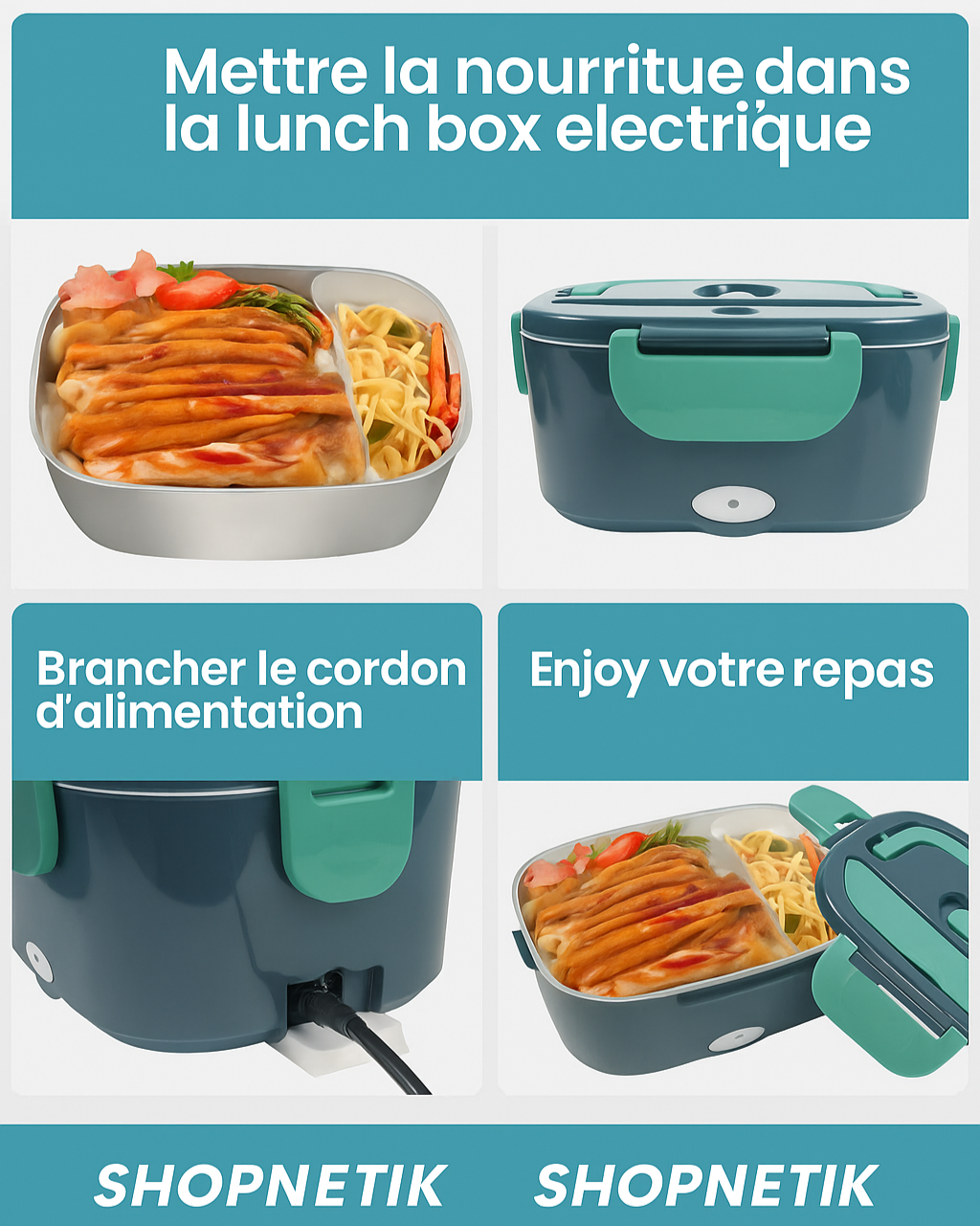 Boîte-repas électrique 1,5 L 40 W 220 V