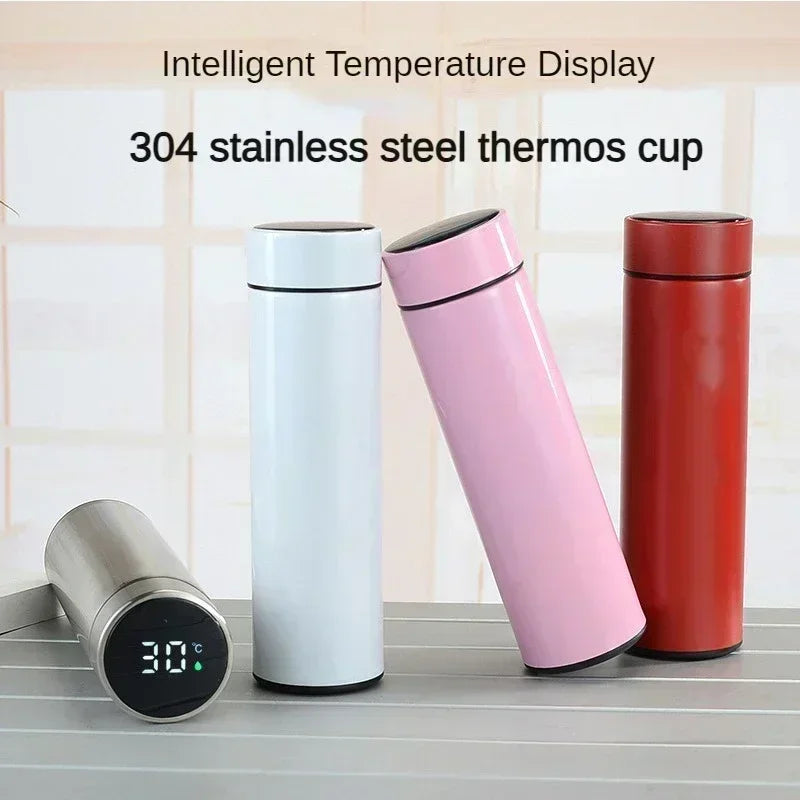 Bouteille thermos en acier inoxydable de 500 ml avec écran de température numérique, tasse de mesure de température intelligente à LED.