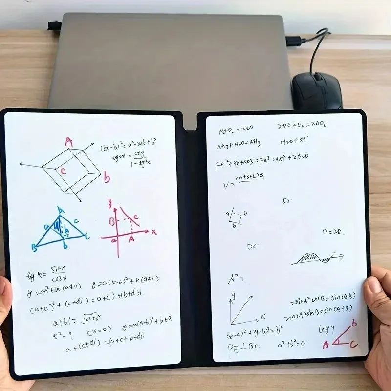 Cahier à ardoise réutilisable A5 avec stylo ardoise et chiffon effaçable, planificateur hebdomadaire, bloc-notes portable