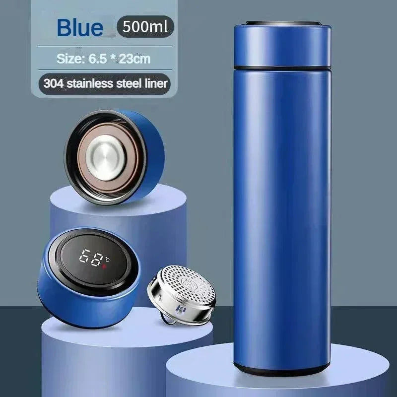 Bouteille thermos en acier inoxydable de 500 ml avec écran de température numérique, tasse de mesure de température intelligente à LED.