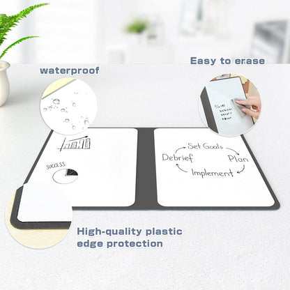 Cahier à ardoise réutilisable A5 avec stylo ardoise et chiffon effaçable, planificateur hebdomadaire, bloc-notes portable