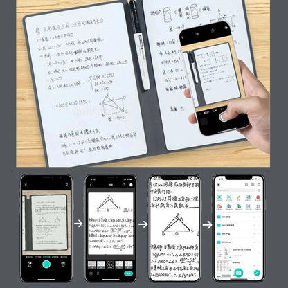 Cahier à ardoise réutilisable A5 avec stylo ardoise et chiffon effaçable, planificateur hebdomadaire, bloc-notes portable