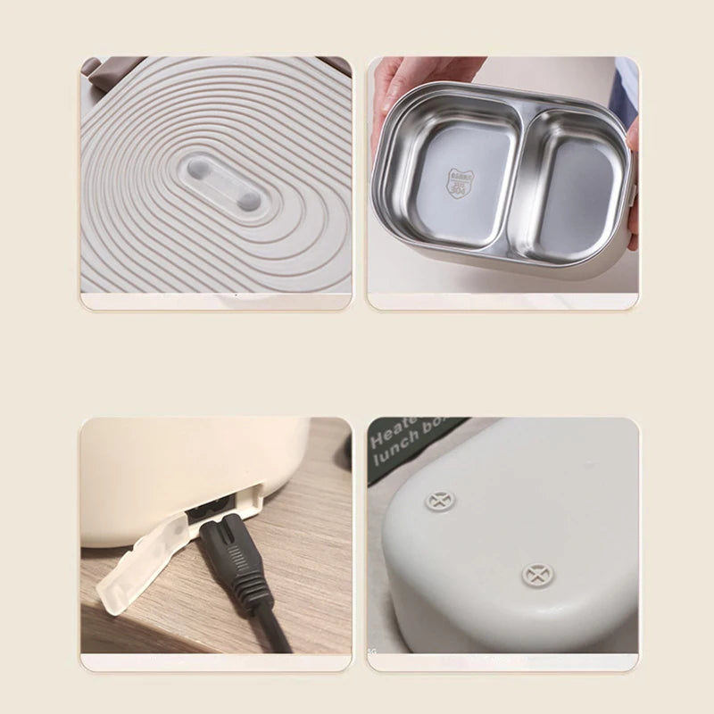 intérieur inox et câble de la lunch box chauffante