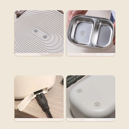 intérieur inox et câble de la lunch box chauffante