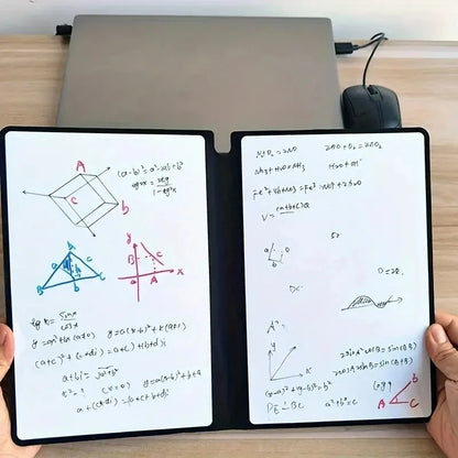 Cahier à ardoise réutilisable A5 avec stylo ardoise et chiffon effaçable, planificateur hebdomadaire, bloc-notes portable