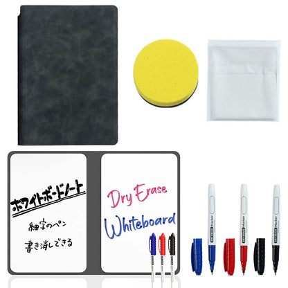 Cahier à ardoise réutilisable A5 avec stylo ardoise et chiffon effaçable, planificateur hebdomadaire, bloc-notes portable