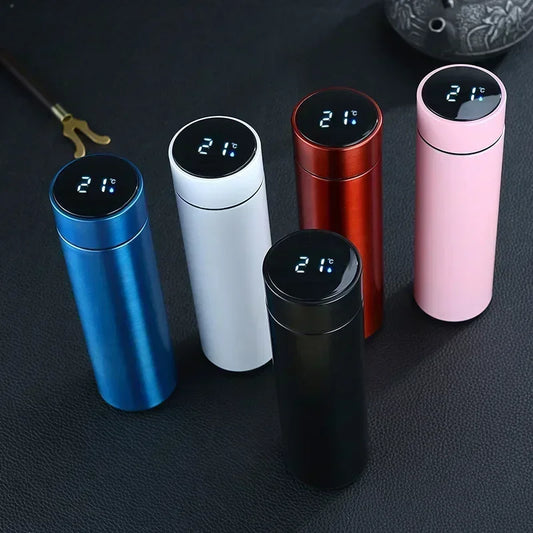 Bouteille thermos en acier inoxydable de 500 ml avec écran de température numérique, tasse de mesure de température intelligente à LED.